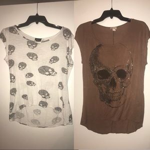 Skull shirts (White-Rue21 med) (Brown - medium)